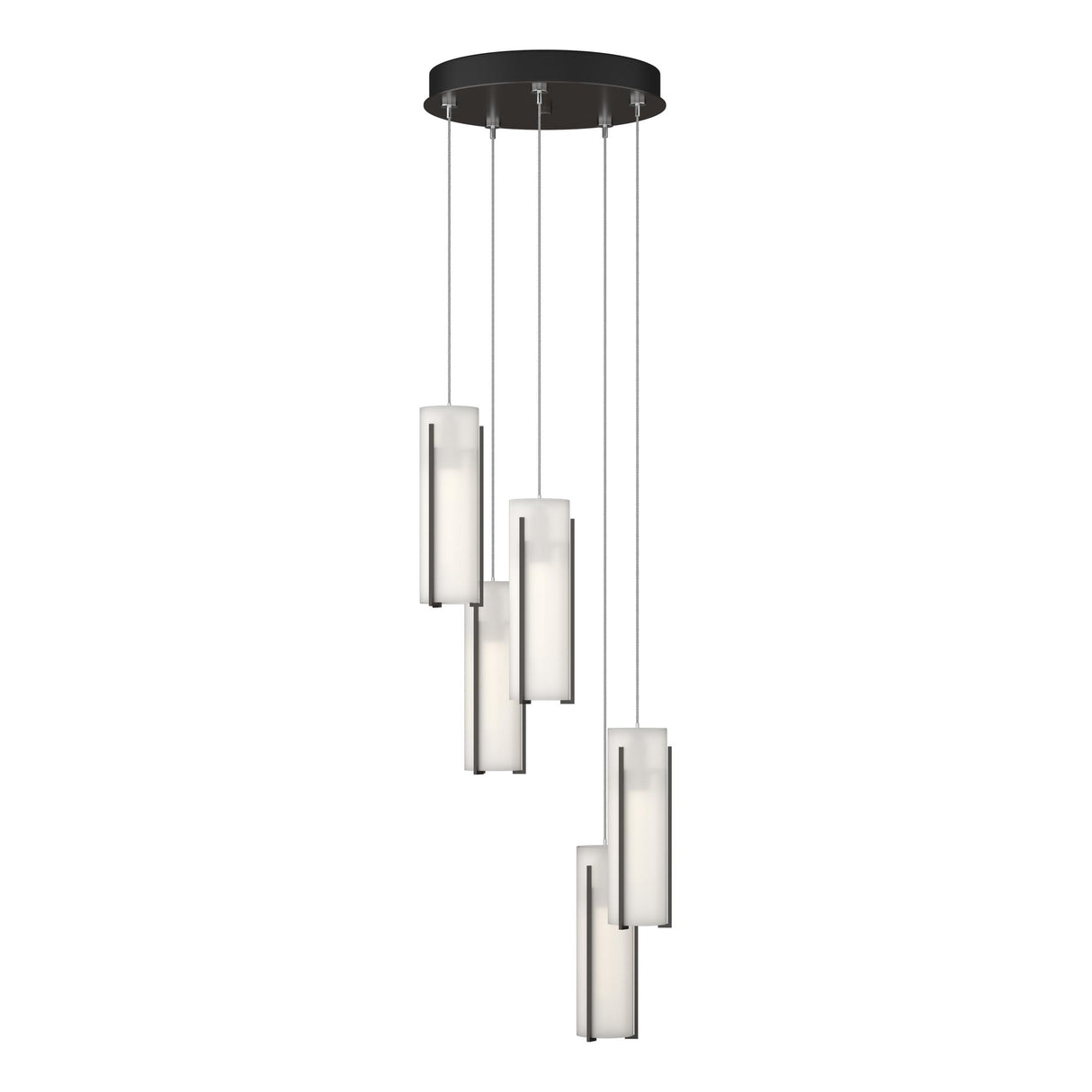 Hubbardton Forge 2023 Oil Rubbed Bronze Opal Glass (GG) Standard Exos Glass 5-Light Pendant