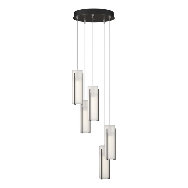 Hubbardton Forge 2023 Oil Rubbed Bronze Opal Glass (GG) Standard Exos Glass 5-Light Pendant