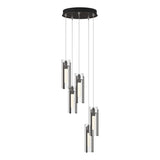 Hubbardton Forge 2023 Oil Rubbed Bronze Clear Glass (ZM) Standard Exos Glass 5-Light Pendant