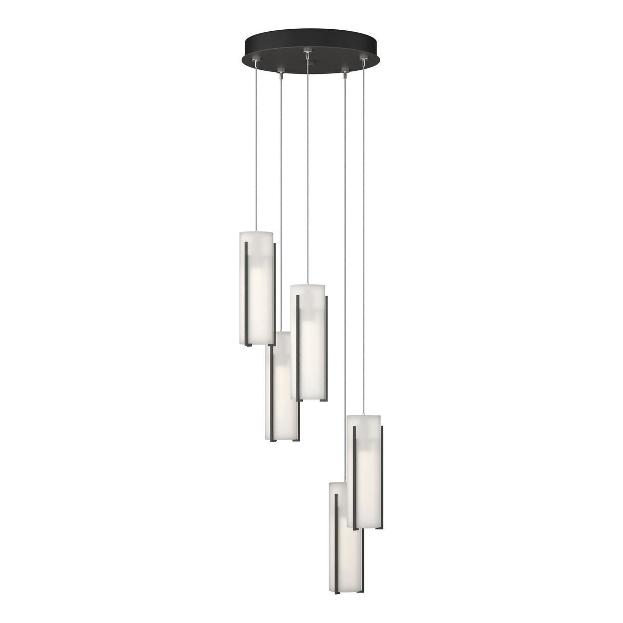 Hubbardton Forge 2023 Natural Iron Opal Glass (GG) Standard Exos Glass 5-Light Pendant