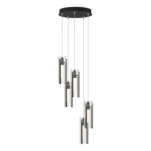 Hubbardton Forge 2023 Natural Iron Clear Glass (ZM) Standard Exos Glass 5-Light Pendant