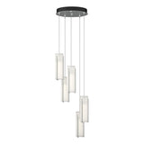 Hubbardton Forge 2023 Vintage Platinum Opal Glass (GG) Standard Exos Glass 5-Light Pendant