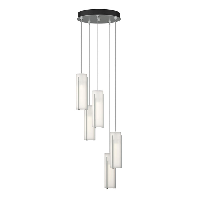 Hubbardton Forge 2023 Vintage Platinum Opal Glass (GG) Standard Exos Glass 5-Light Pendant