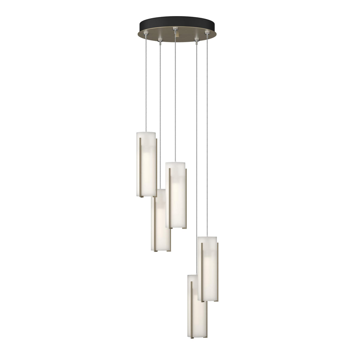 Hubbardton Forge 2023 Soft Gold Opal Glass (GG) Standard Exos Glass 5-Light Pendant