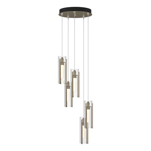 Hubbardton Forge 2023 Soft Gold Clear Glass (ZM) Standard Exos Glass 5-Light Pendant