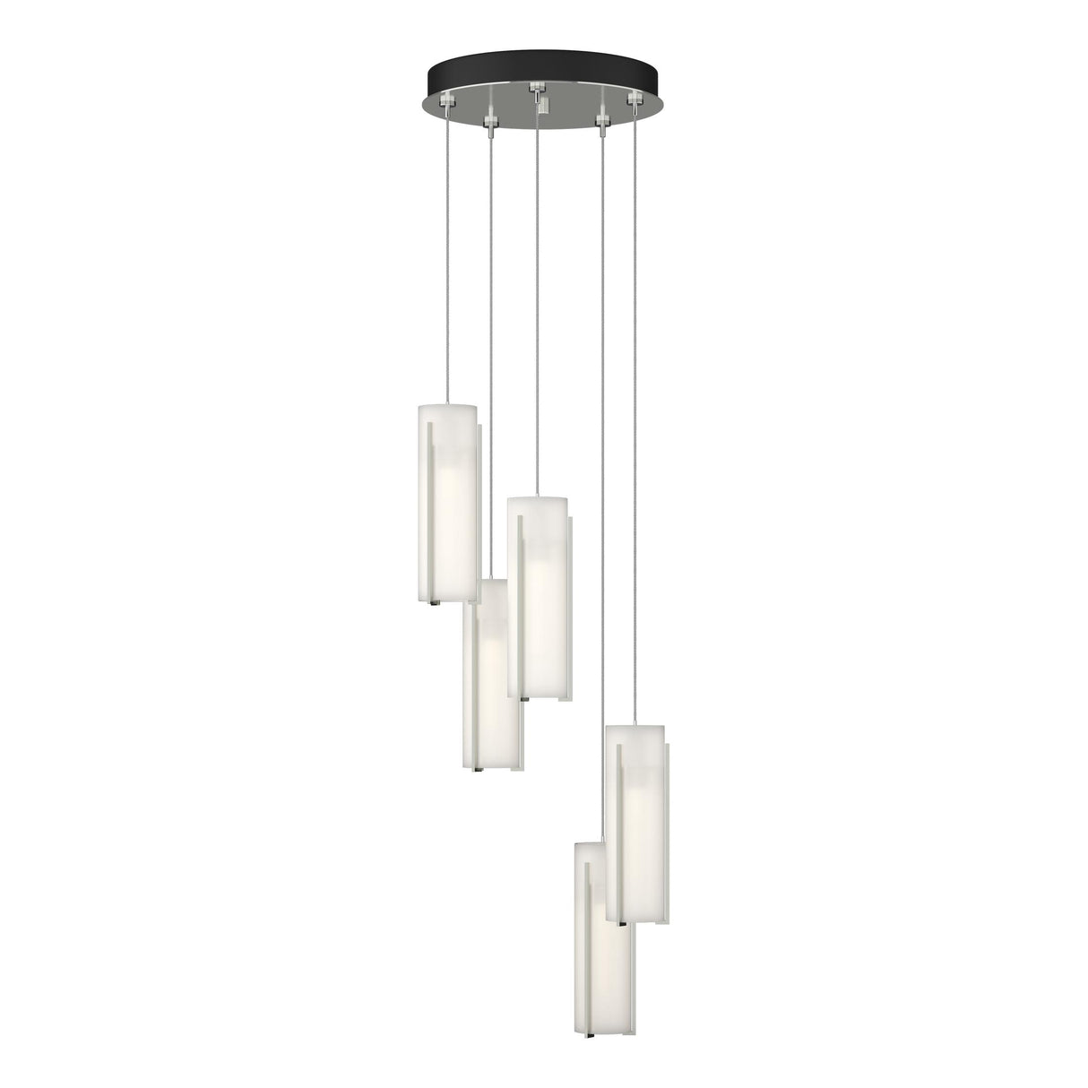 Hubbardton Forge 2023 Sterling Opal Glass (GG) Standard Exos Glass 5-Light Pendant
