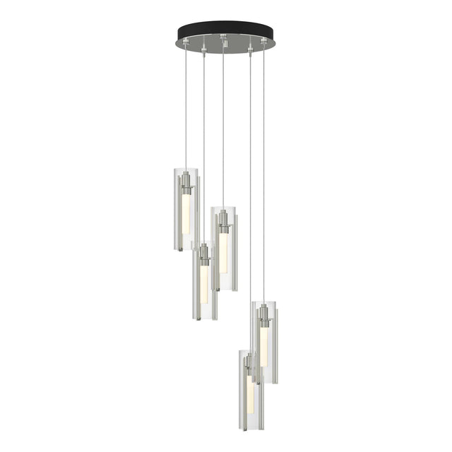 Hubbardton Forge 2023 Sterling Clear Glass (ZM) Standard Exos Glass 5-Light Pendant