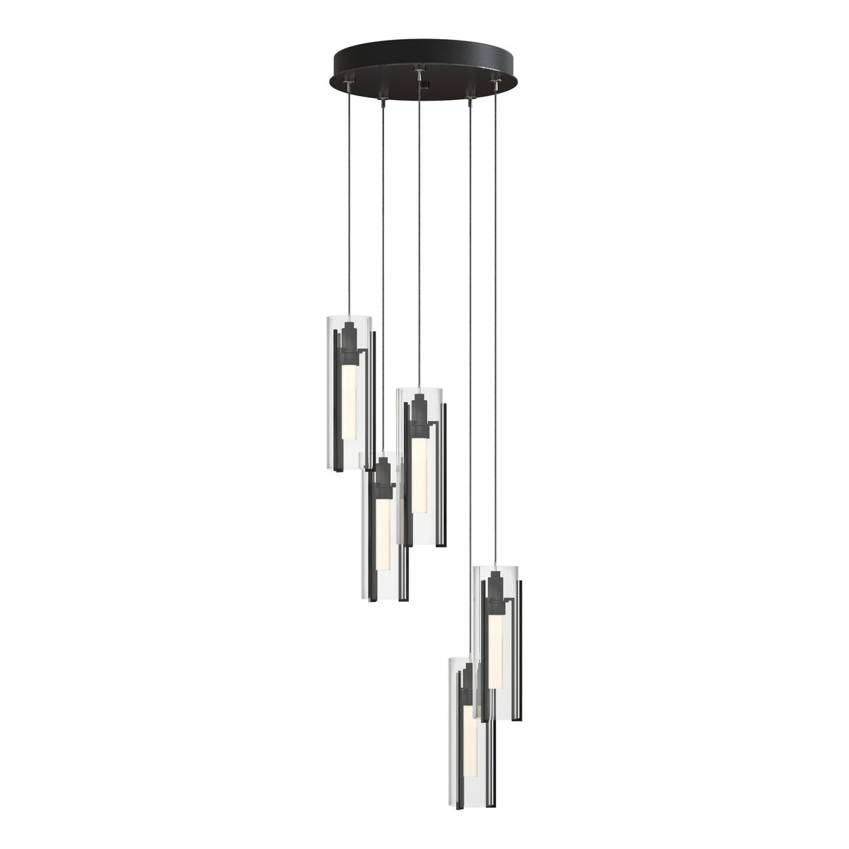 Hubbardton Forge 2023 Ink Clear Glass (ZM) Standard Exos Glass 5-Light Pendant