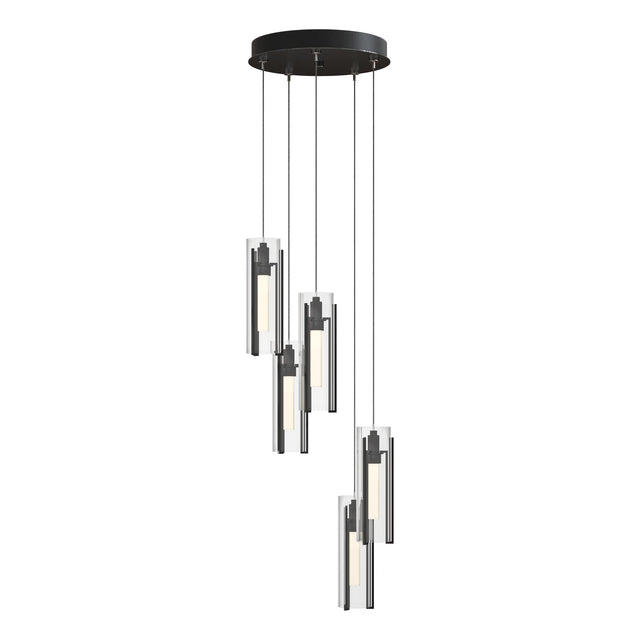 Hubbardton Forge 2023 Ink Clear Glass (ZM) Standard Exos Glass 5-Light Pendant