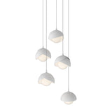 Hubbardton Forge 2023 White White Opal Glass (GG) Long Brooklyn 5-Light Double Shade Pendant