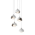 Hubbardton Forge 2023 Bronze White Opal Glass (GG) Long Brooklyn 5-Light Double Shade Pendant