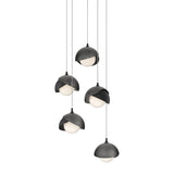 Hubbardton Forge 2023 Black Ink Opal Glass (GG) Long Brooklyn 5-Light Double Shade Pendant