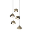 Hubbardton Forge 2023 Oil Rubbed Bronze Soft Gold Opal Glass (GG) Long Brooklyn 5-Light Double Shade Pendant
