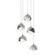 Hubbardton Forge 2023 Natural Iron Vintage Platinum Opal Glass (GG) Long Brooklyn 5-Light Double Shade Pendant
