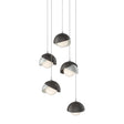 Hubbardton Forge 2023 Vintage Platinum Oil Rubbed Bronze Opal Glass (GG) Long Brooklyn 5-Light Double Shade Pendant