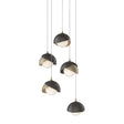 Hubbardton Forge 2023 Soft Gold Oil Rubbed Bronze Opal Glass (GG) Long Brooklyn 5-Light Double Shade Pendant