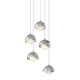 Hubbardton Forge 2023 Sterling Sterling Opal Glass (GG) Long Brooklyn 5-Light Double Shade Pendant