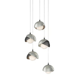 Hubbardton Forge 2023 Ink Sterling Opal Glass (GG) Long Brooklyn 5-Light Double Shade Pendant