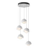 Hubbardton Forge 2023 White White Opal Glass (GG) Standard Brooklyn 5-Light Double Shade Pendant