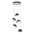 Hubbardton Forge 2023 White Oil Rubbed Bronze Opal Glass (GG) Standard Brooklyn 5-Light Double Shade Pendant