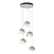 Hubbardton Forge 2023 White Sterling Opal Glass (GG) Standard Brooklyn 5-Light Double Shade Pendant
