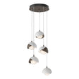 Hubbardton Forge 2023 Bronze White Opal Glass (GG) Standard Brooklyn 5-Light Double Shade Pendant