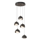Hubbardton Forge 2023 Bronze Oil Rubbed Bronze Opal Glass (GG) Standard Brooklyn 5-Light Double Shade Pendant
