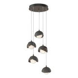Hubbardton Forge 2023 Bronze Natural Iron Opal Glass (GG) Standard Brooklyn 5-Light Double Shade Pendant