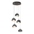 Hubbardton Forge 2023 Bronze Ink Opal Glass (GG) Standard Brooklyn 5-Light Double Shade Pendant