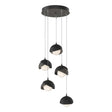 Hubbardton Forge 2023 Dark Smoke Black Opal Glass (GG) Standard Brooklyn 5-Light Double Shade Pendant