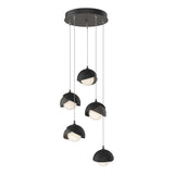 Hubbardton Forge 2023 Dark Smoke Black Opal Glass (GG) Standard Brooklyn 5-Light Double Shade Pendant