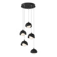 Hubbardton Forge 2023 Black Black Opal Glass (GG) Standard Brooklyn 5-Light Double Shade Pendant