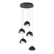 Hubbardton Forge 2023 Oil Rubbed Bronze Black Opal Glass (GG) Standard Brooklyn 5-Light Double Shade Pendant