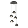 Hubbardton Forge 2023 Natural Iron Dark Smoke Opal Glass (GG) Standard Brooklyn 5-Light Double Shade Pendant