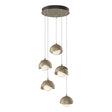 Hubbardton Forge 2023 Soft Gold Soft Gold Opal Glass (GG) Standard Brooklyn 5-Light Double Shade Pendant