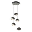 Hubbardton Forge 2023 Sterling Oil Rubbed Bronze Opal Glass (GG) Standard Brooklyn 5-Light Double Shade Pendant