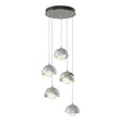 Hubbardton Forge 2023 Sterling Vintage Platinum Opal Glass (GG) Standard Brooklyn 5-Light Double Shade Pendant