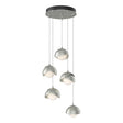 Hubbardton Forge 2023 Sterling Sterling Opal Glass (GG) Standard Brooklyn 5-Light Double Shade Pendant