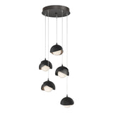 Hubbardton Forge 2023 Ink Black Opal Glass (GG) Standard Brooklyn 5-Light Double Shade Pendant