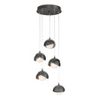 Hubbardton Forge 2023 Ink Ink Opal Glass (GG) Standard Brooklyn 5-Light Double Shade Pendant