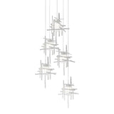 Hubbardton Forge 2023 White Seeded Clear Glass (II) Long Tura 5-Light Seeded Glass Pendant