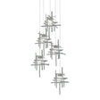 Hubbardton Forge 2023 Vintage Platinum Seeded Clear Glass (II) Long Tura 5-Light Seeded Glass Pendant