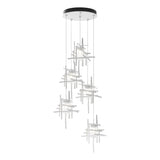 Hubbardton Forge 2023 White Seeded Clear Glass (II) Standard Tura 5-Light Seeded Glass Pendant