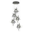 Hubbardton Forge 2023 Dark Smoke Seeded Clear Glass (II) Standard Tura 5-Light Seeded Glass Pendant