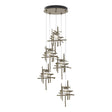 Hubbardton Forge 2023 Soft Gold Seeded Clear Glass (II) Standard Tura 5-Light Seeded Glass Pendant