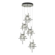Hubbardton Forge 2023 Sterling Seeded Clear Glass (II) Standard Tura 5-Light Seeded Glass Pendant