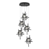 Hubbardton Forge 2023 Ink Seeded Clear Glass (II) Standard Tura 5-Light Seeded Glass Pendant