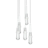 Hubbardton Forge 2023 White Clear Glass (ZM) Long Link 5-Light Clear Glass Pendant