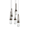 Hubbardton Forge 2023 Bronze Clear Glass (ZM) Long Link 5-Light Clear Glass Pendant