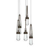Hubbardton Forge 2023 Bronze Clear Glass (ZM) Long Link 5-Light Clear Glass Pendant